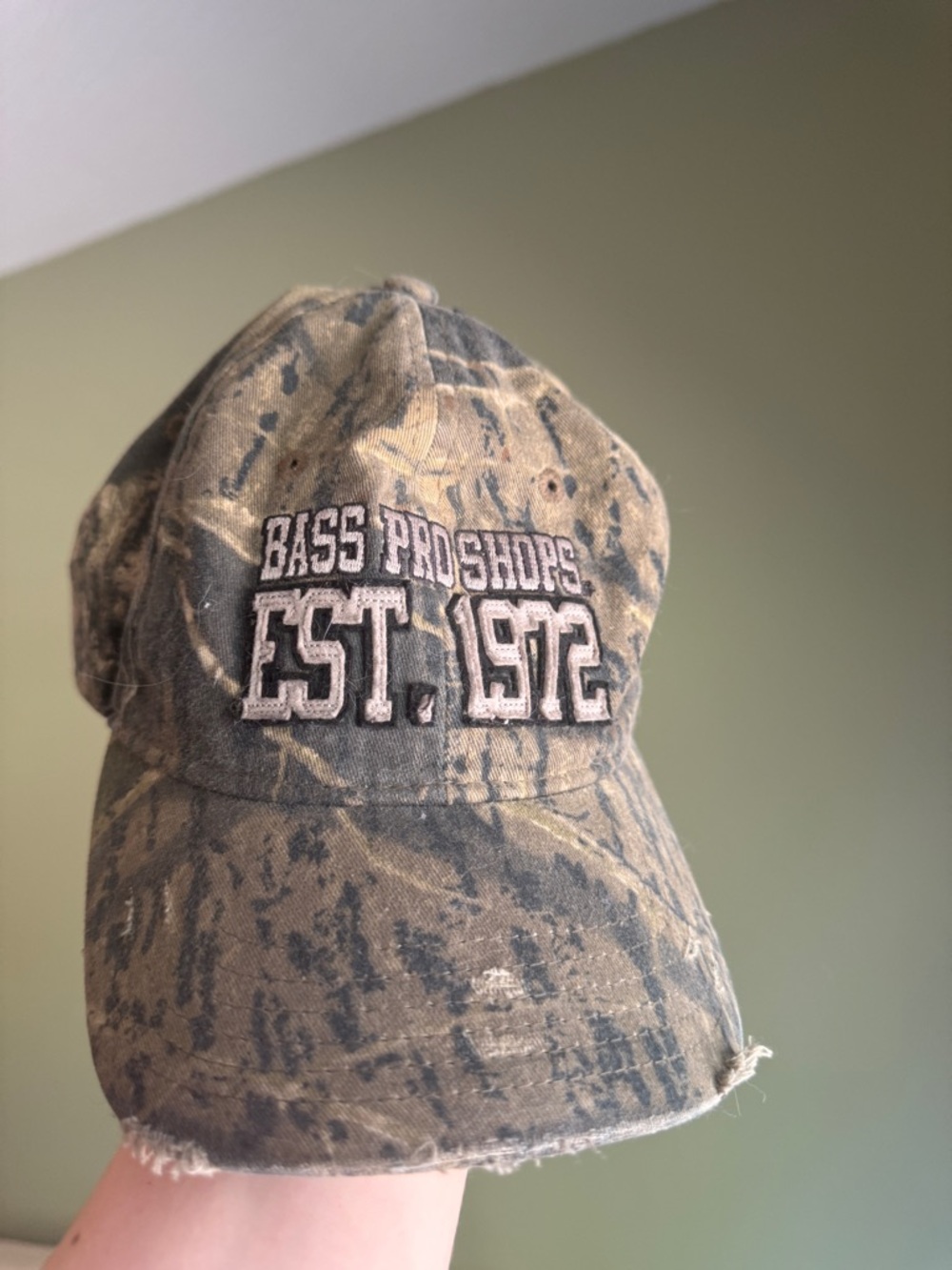 Bass Pro Shops Camo Cap in Olive and Brown